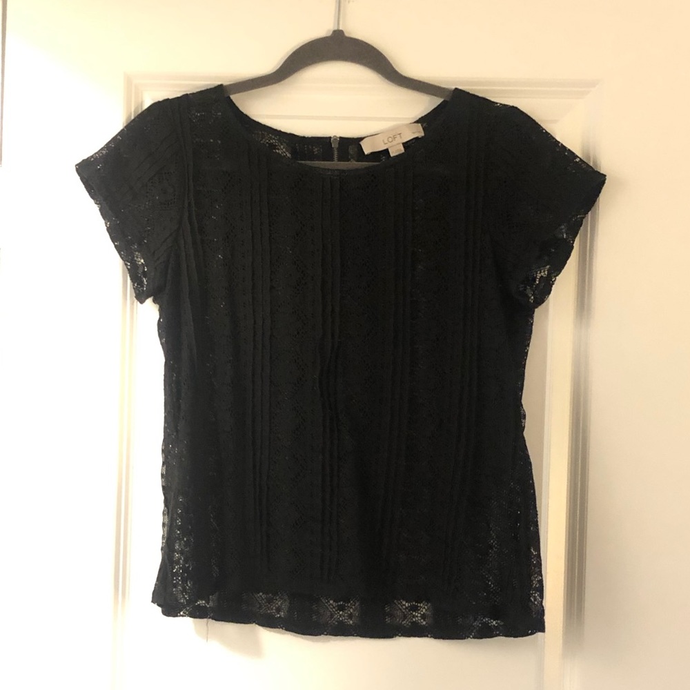 Black Loft see through top, size Small